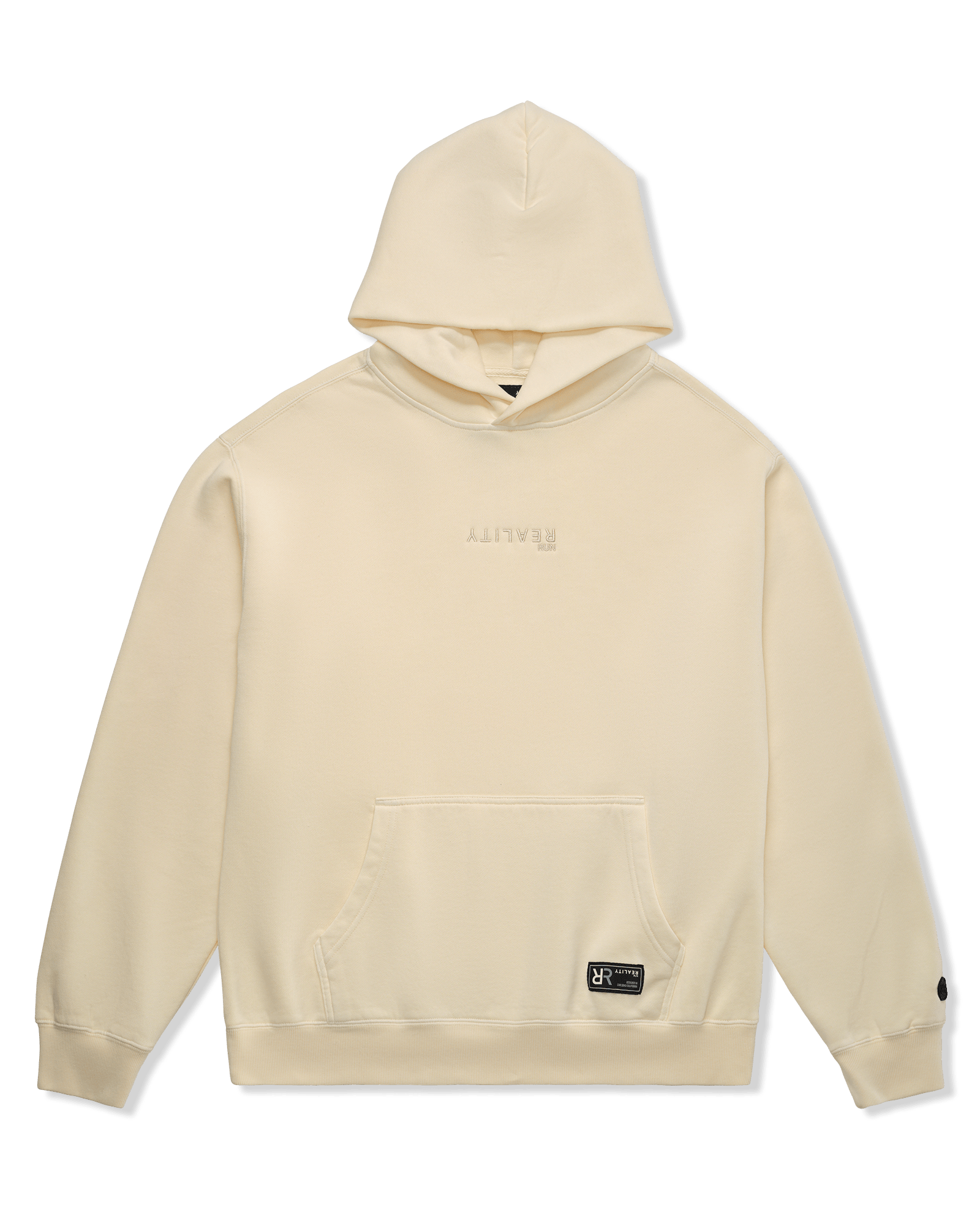 reality run logo fleece hoodie sand rr 21 0002 flatlay 01