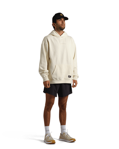 reality run logo fleece hoodie sand rr 21 0002 onmodel 04