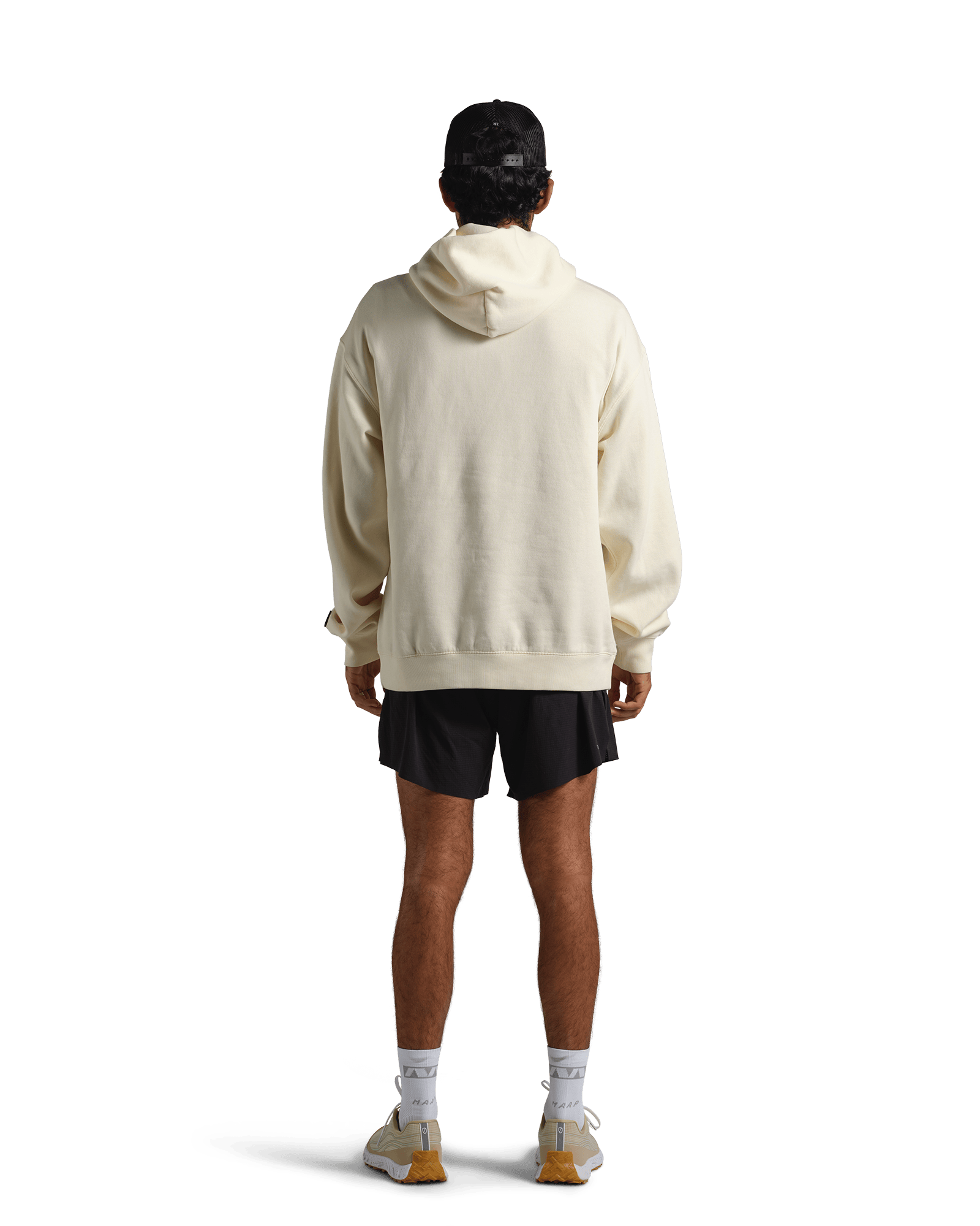reality run logo fleece hoodie sand rr 21 0002 onmodel 05